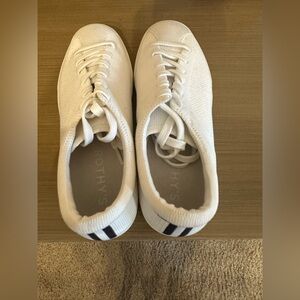 Rothy's lace-up sneaker in Bright White. Size 9.5. Like new